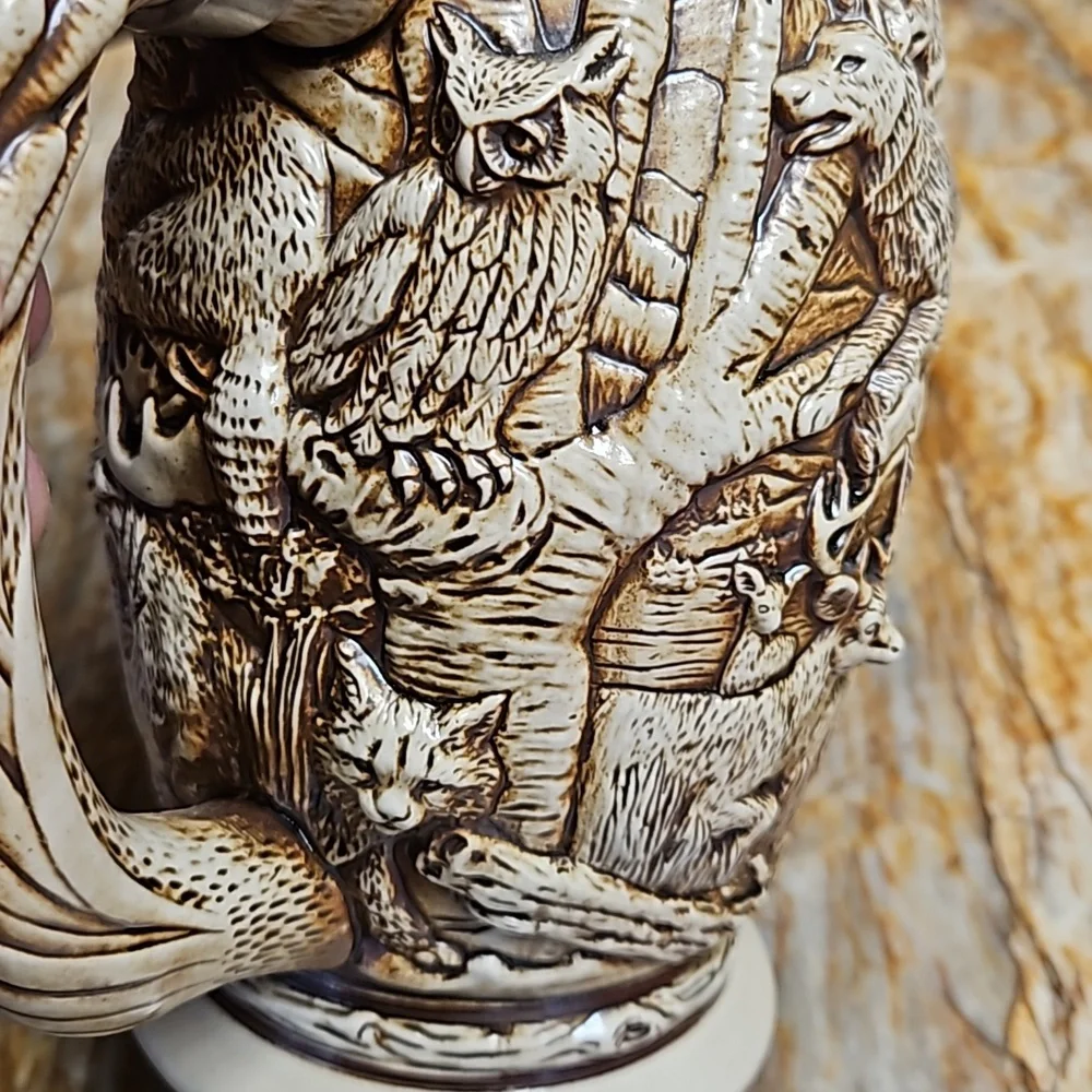 AVON 3D Lidded Tribute to American Wildlife Beer Stein Mug Cup